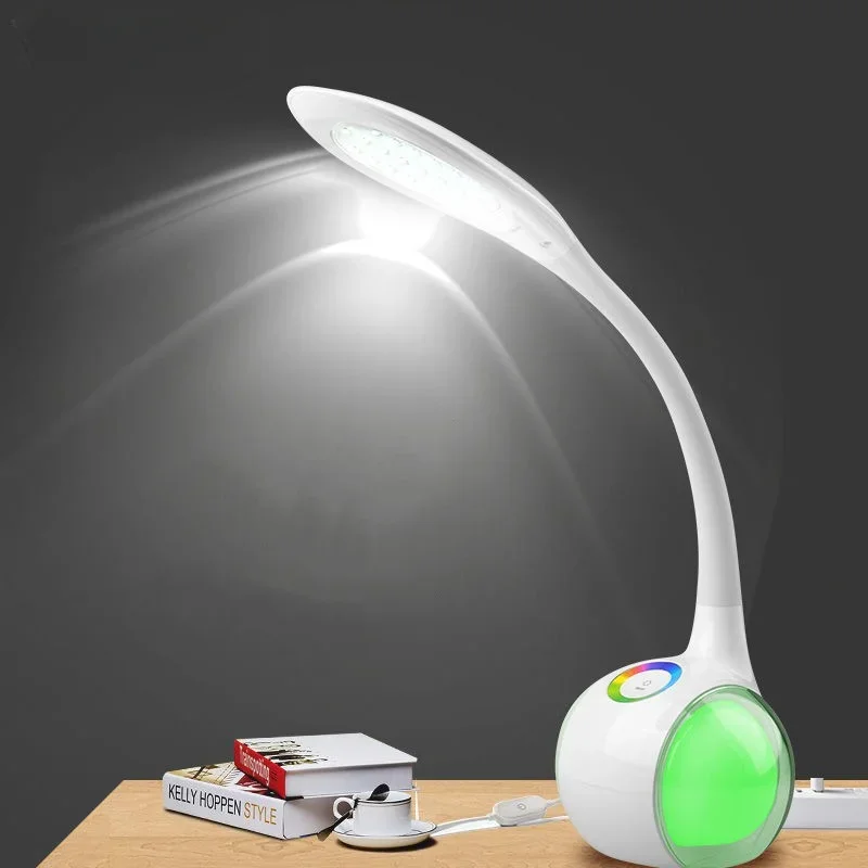 

Plug In Bedroom Ambient Light Student Home Creative Personalized Desk Lamp Indoor Children'S Eye Protection Swan Neck Desk Lamp