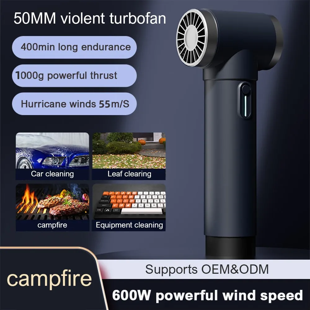 Car Violent Air Blower Powerful Handheld Turbo Jet Fan With LED Lighting 55MM Brushless Motor High-Speed 4000mA 1000G Thrust