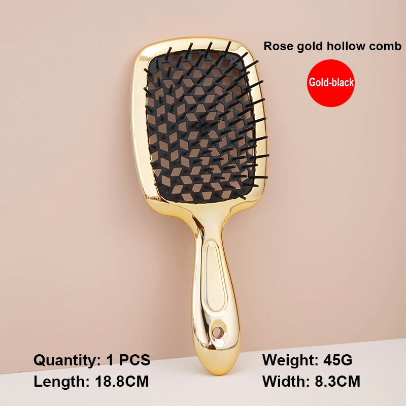 1Pcs Air Kissen Kamm GoldTangled Haar Kamm Haar Pinsel Massage Anti-statische Aushöhlen Nass Lockiges Haar Pinsel salon Haar werkzeuge