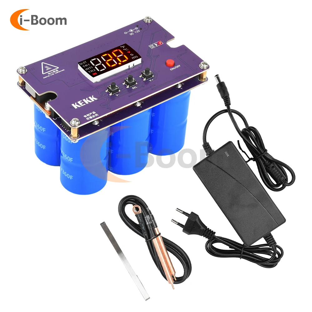 DC 12V K19 Tukang Las Titik Pulsa Ganda 60 Kecepatan Dapat Disesuaikan 18650/21700 Baterai Lithium Peralatan Las Bumper Tukang Las dengan Layar