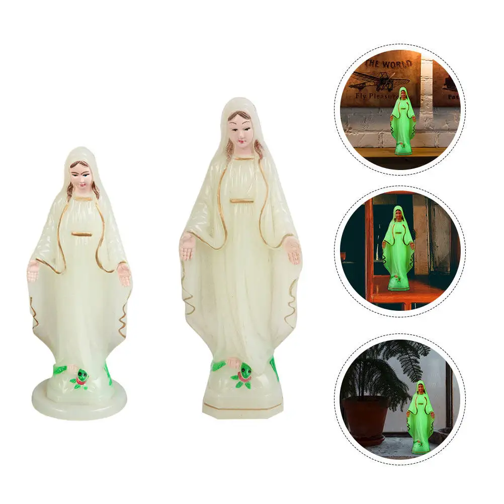 2pcs Religious Tabletop Sculpture Decor – Catholic Faith Symbol, Fine Craftsmanship Spiritual Home Decoration