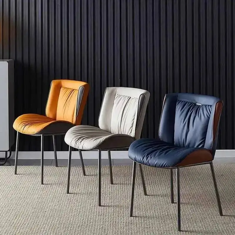 Upholstered Ultralight European Dining Chairs Kitchen Trendy Modern Dining Chairs Leather Luxury Cadeiras De Jantar Furnitures