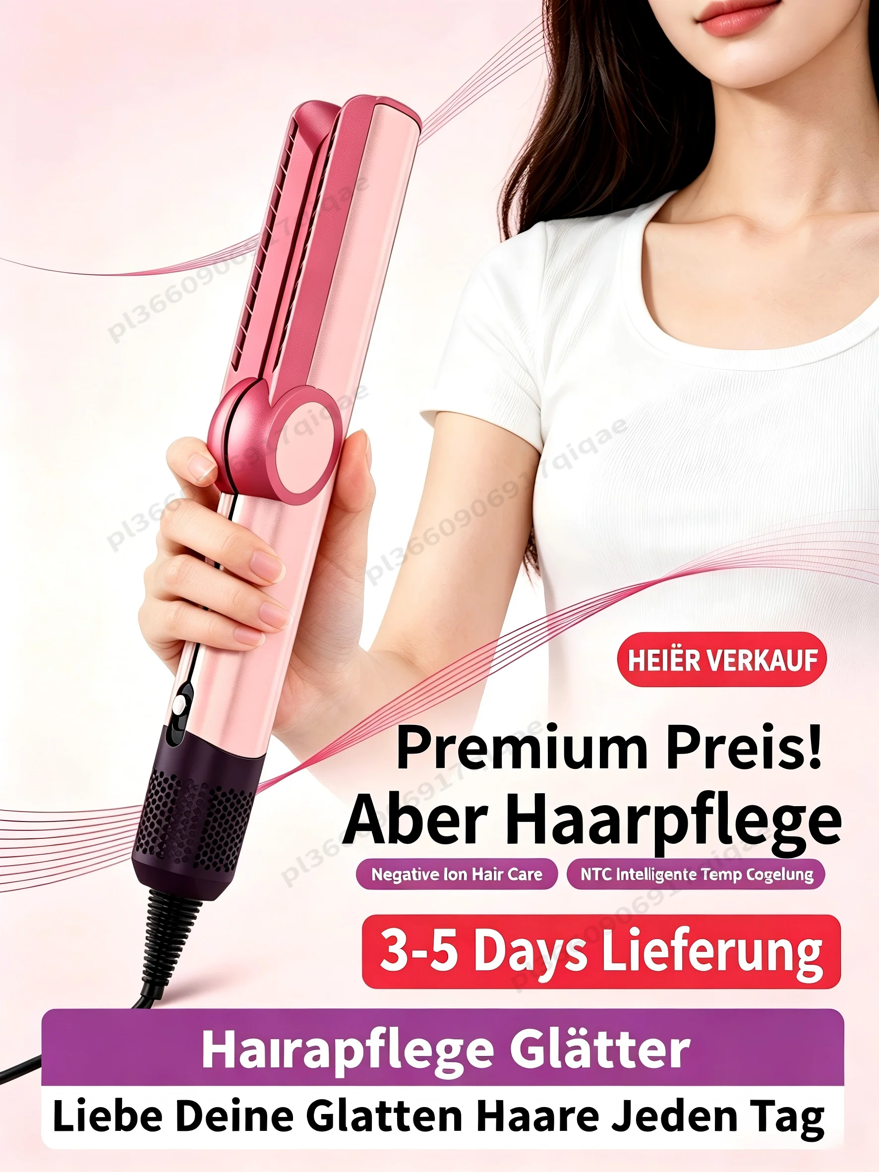 Versand aus Deutschland SenCiciMen 2 IN 1 Hochwertiger Haarglätter Negative Ionen Haarpflege Glätten Heißstyling-Tools Keine Hitzeschäden Haartrockner Feuchtigkeit & Glanz versiegelnd Haarglätter für