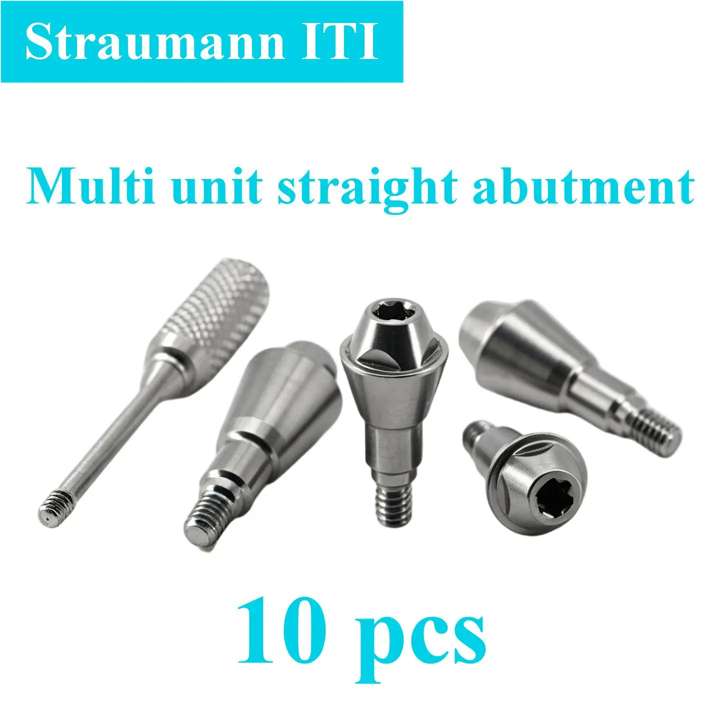 10Pcs Dental MultiUnit Straight Abutment Compatible With Straumann ITI System Pure Titanium Screw-Retained Bridge Tools Hardware