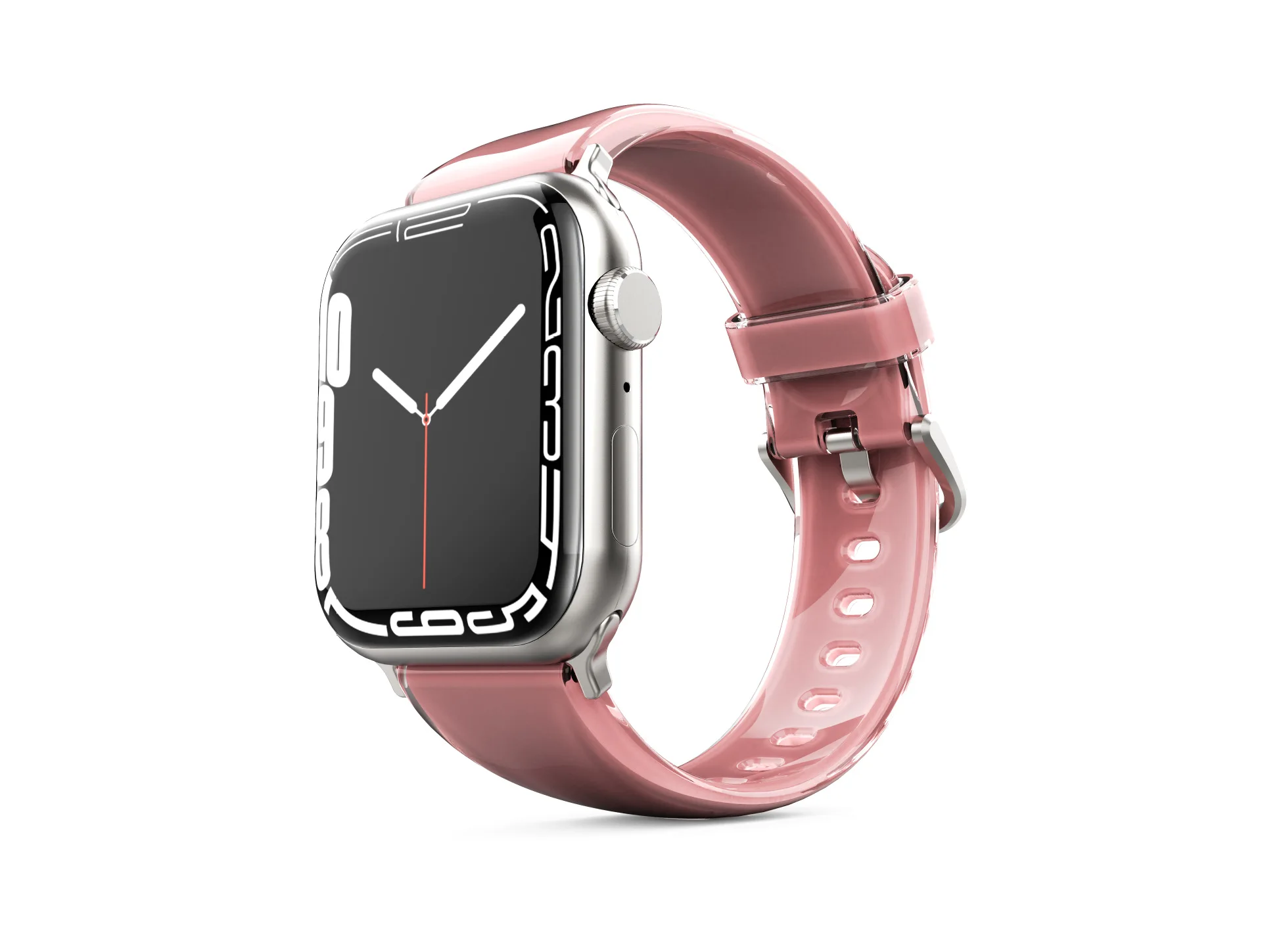 Liquid silicone strap For Apple watch 45 44 41 40 42 38/Ultra 49mm/SE Bracelet For iWatch 8-1 Jelly Clear Candy Color band