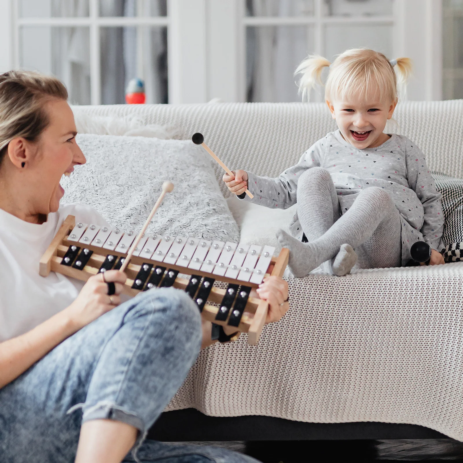 

Wooden Drum Mallets Sturdy Instruments Mallets For Xylophone Small Drums Kids Beginners Comfortable Grip Durable Drumstick