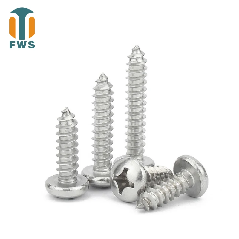 

304 GB845 A2-70 DIN EN ISO 7049 Stainless Steel Cross Phillips Pan Round Head Self Tapping Screw ST2.2 ST2.9 ST3.5 ST3.9