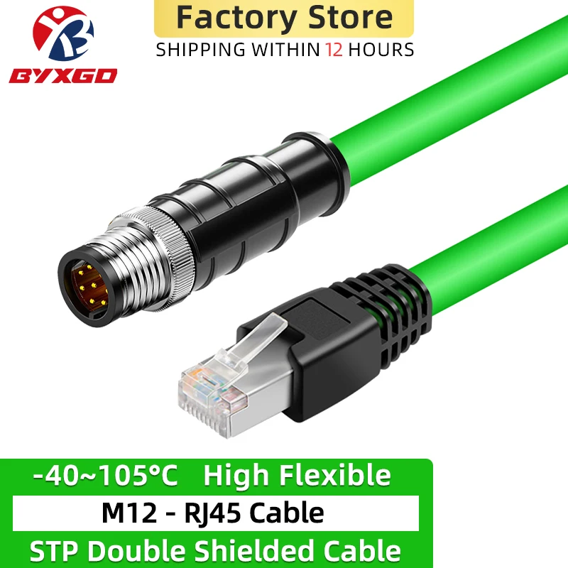 M12 To RJ45 Cable IP67 Waterproof,High Flexible,STP Shielded of M12 To RJ45 Industrial Ethernet Cable For EtherCAT/Profinet/IIoT