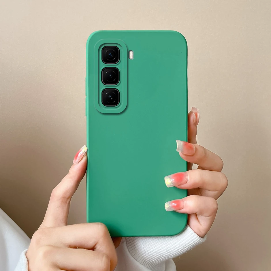 For Infinix Hot 50 Pro Plus 50i 4G 5G Case Couple Solid Color Liquid Silicone Soft Shockproof Back Cover Ultrathin Fundas Bumper