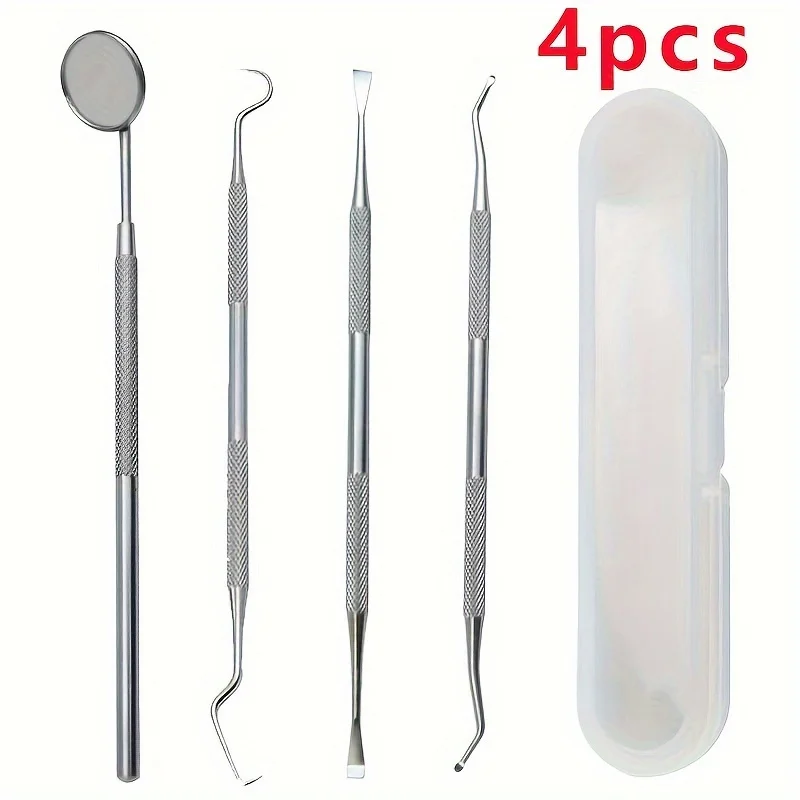 Stainless Steel Oral Cleaning Tool Set, Home Teeth Cleaning Kit With Storage Box, No Odor