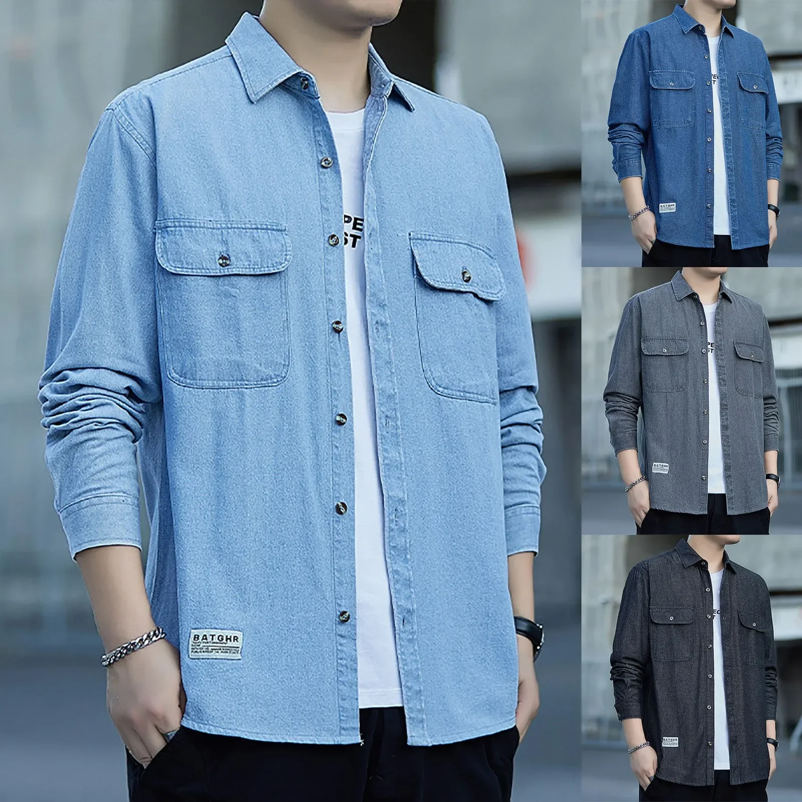 Men Shirt Vintage Denim Jacket Men  New Spring And Fall Loose Casual Big Yards Single Breasted Casual Handsome Men's Shirts