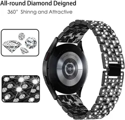 Cinturino in metallo da 20mm 22mm per Samsung Galaxy Watch 6/5/pro/4/Classic/3/46mm/active 2 Gear s3 Bracciale con diamanti Huawei GT/2/3 pro cinturino