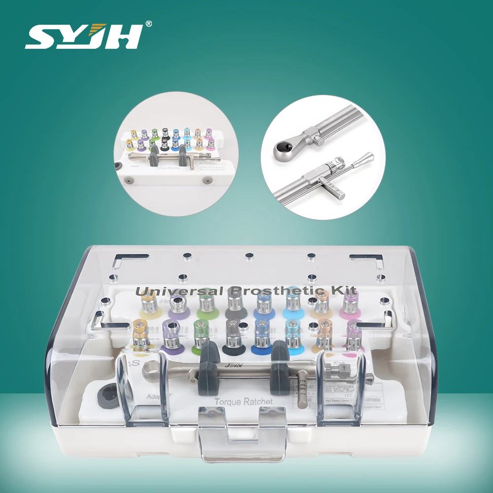 

SYJH Dental 16Pcs Implant Torque Screw Driver Kit Autoclavable Wrench Prosthetic Restoration Ratchet Set Dentistry Tools