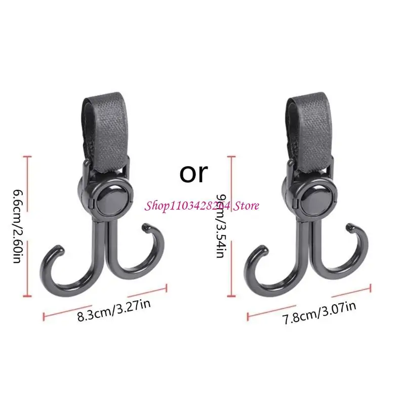Baby Stroller Double Hook Hanger Set of 2 Multipurpose Hanging Hooks for Home Bedroom Dormitory Baby Bed