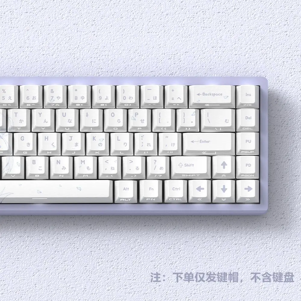 74 Keys Cute Oguri Cap Translucent Keycaps Anime Side Print Keycaps PBT Dye-Sub Cherry for Mechanical Keyboard Wooting 60 65 68