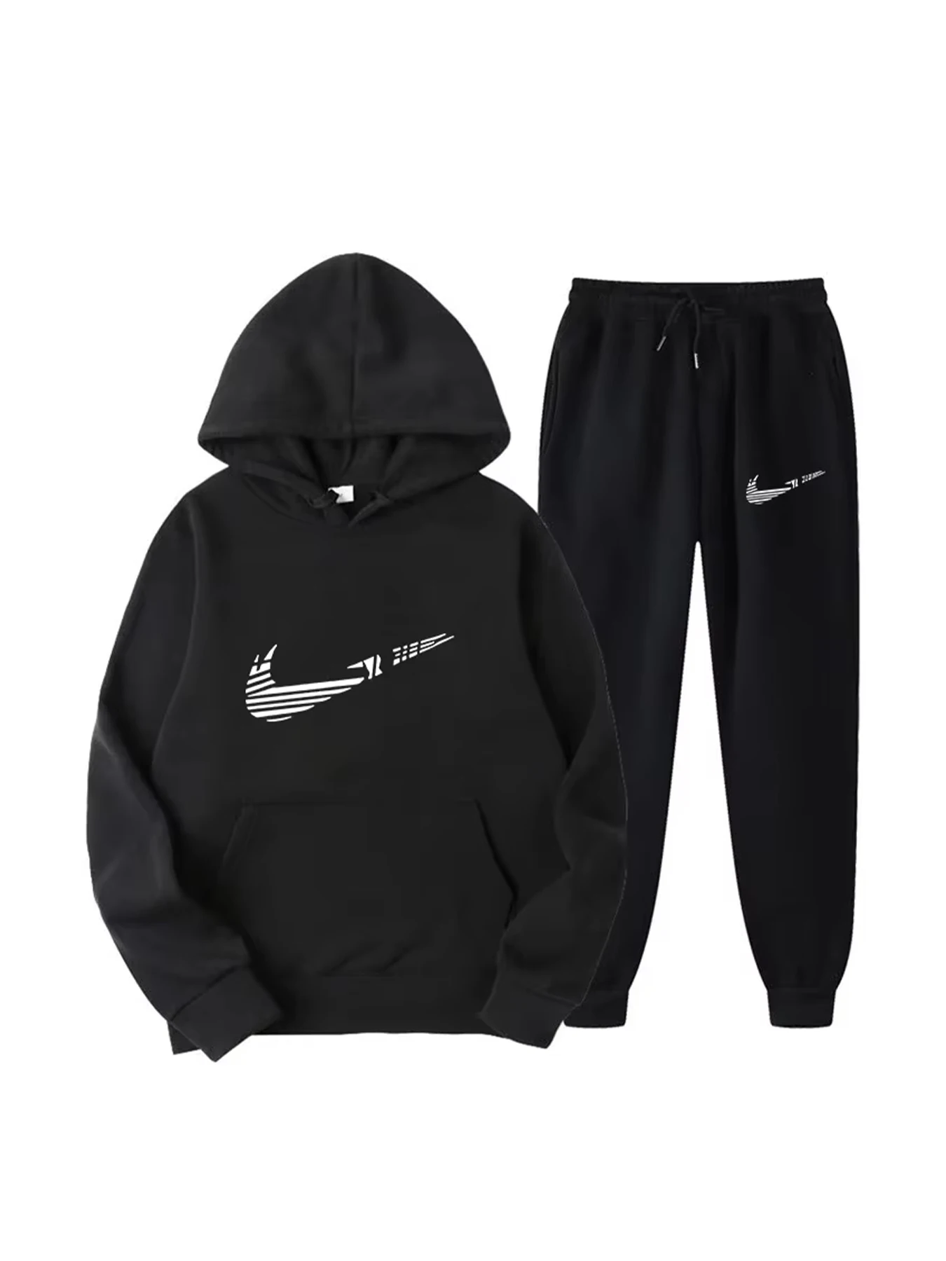 

Men Tracksuit 2 Pieces Sets Hooded Sweatshirt +Drawstring Pants Male Hoodies Running Sportswear Men Women Autumn Sportwear