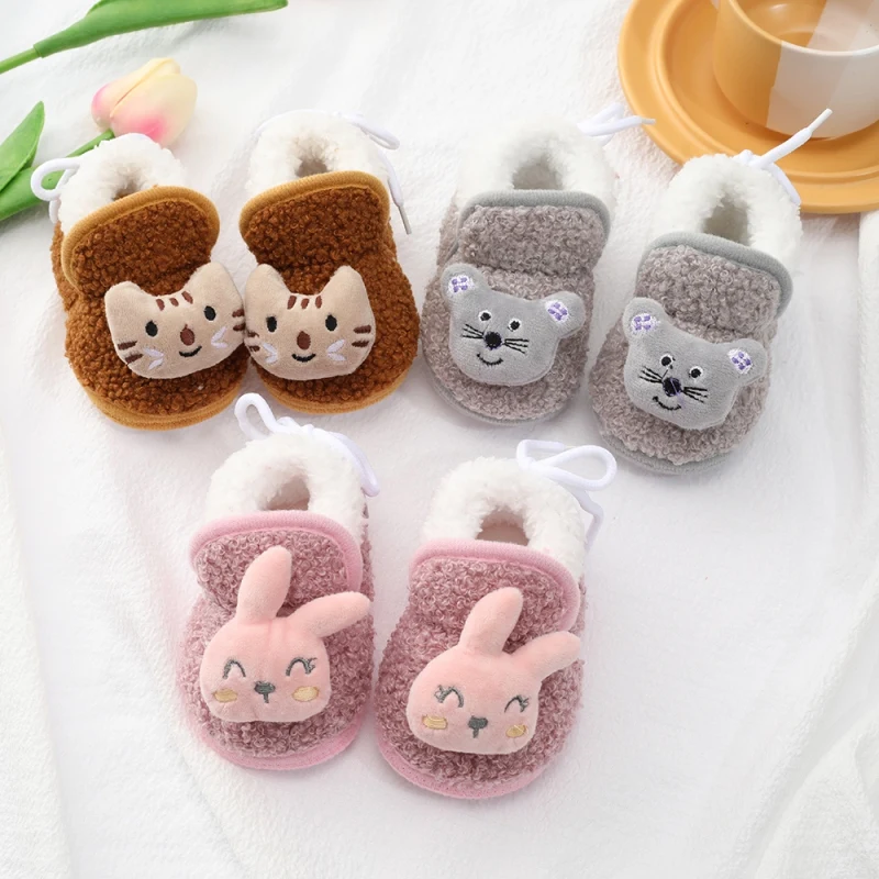 

Warm Plush Baby Slippers Autumn Winter Toddler Floor Sock Shoes Boy Girl Children Soft Anti-slip Walking Shoes Indoor Kids Shoes