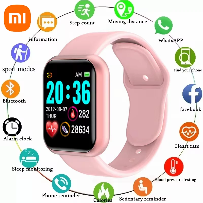 Xiaomi NEW Smart Watch Men Women Bluetooth Connected Phone Music Fitness Sports Bracelet Sleep Monitor Waterproof Y68 Smartwatch