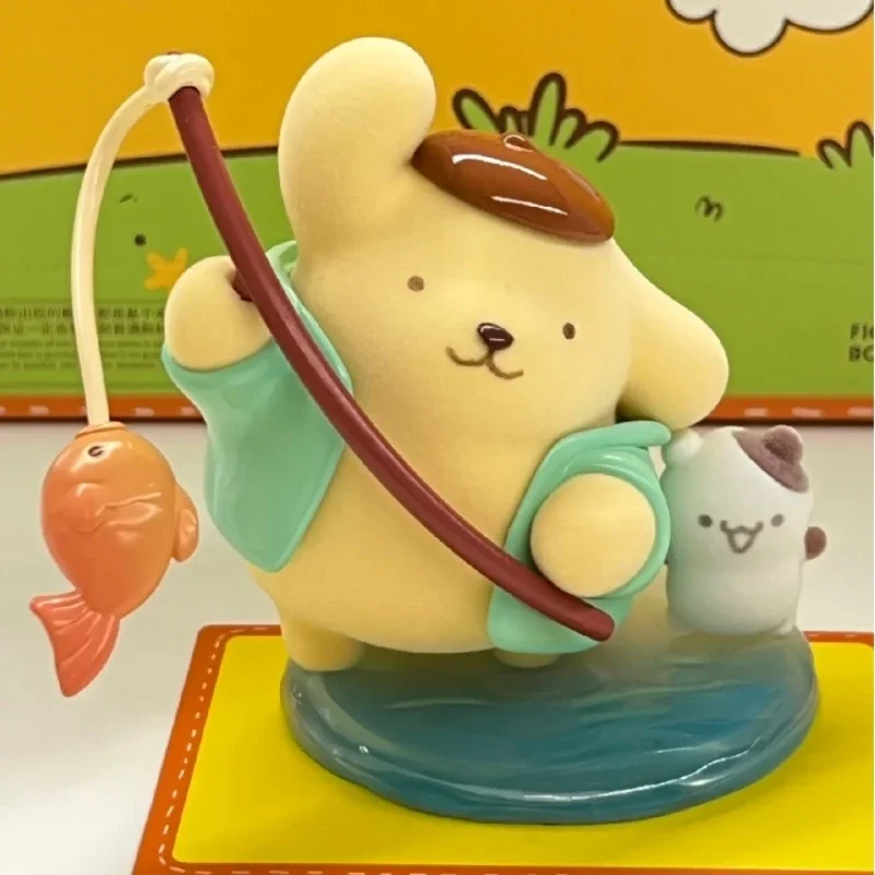 MINISO Sanrio Pompompurin Childhood Four Seasons Series Blind Box Model Ornaments Birthday Gift Kawaii Animation Peripheral Toys