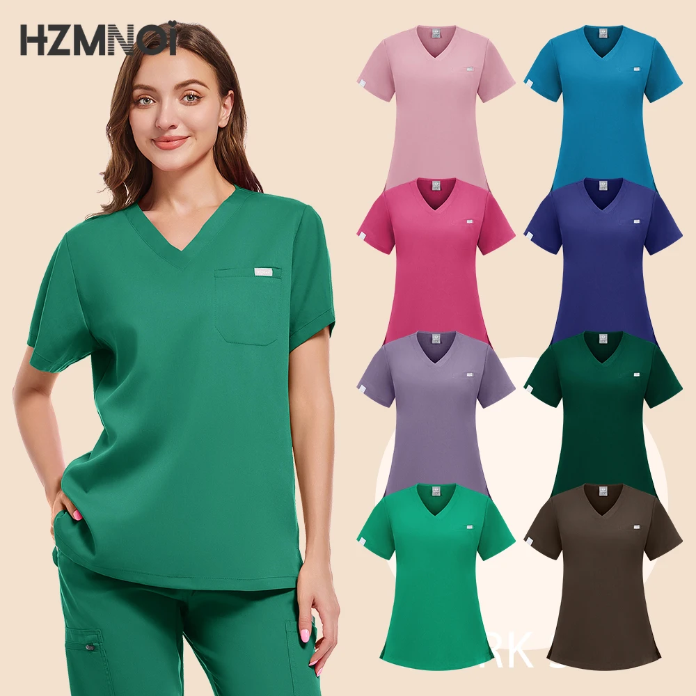 HZMNOI Thick Highquality Suit Unisex Pharmacy Nursing Hospital Doctor's Work Clothes Dental Clinic Beauty Salon Surgical Clothes