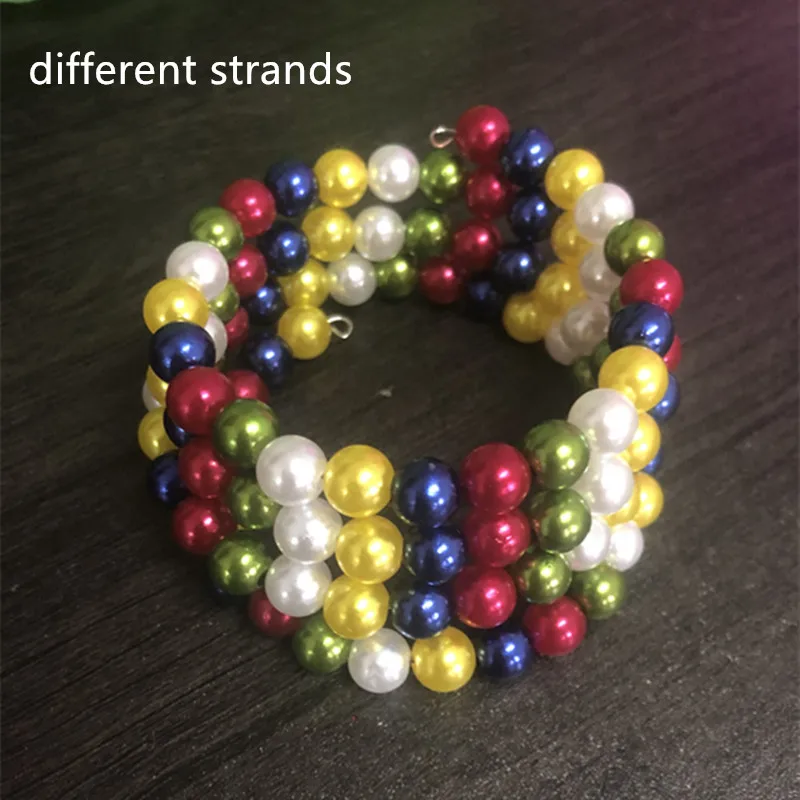 1pcs Order Of The Eastern Star Wrap Pearl Bracelet DIY Colorfule OES Bangle For Charm Fashion DIY Gift Jewelry OGL319