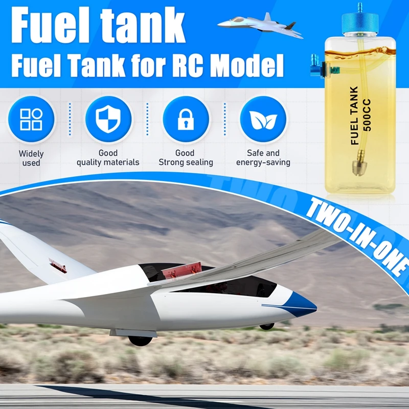 Fuel Tank Petrol Transparent Plastic Bottle CNC For RC Gas And Nitro Airplane