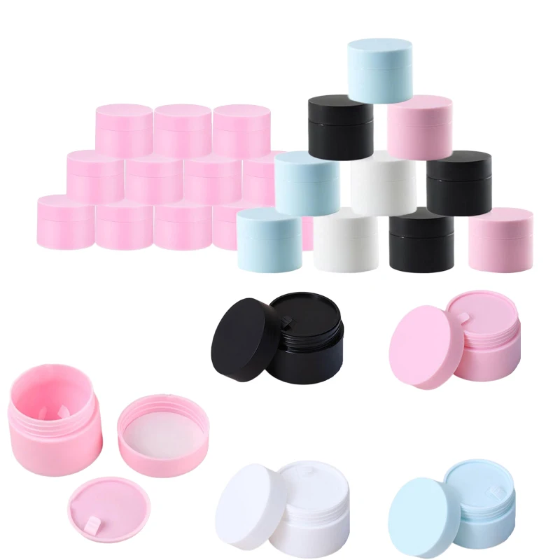 

30Pcs 5g-50g Mini Plastic Cosmetics Jar Makeup Sample Jars Nail Art Storage Pot Containers For Lotion Face Creams Eye Shadow