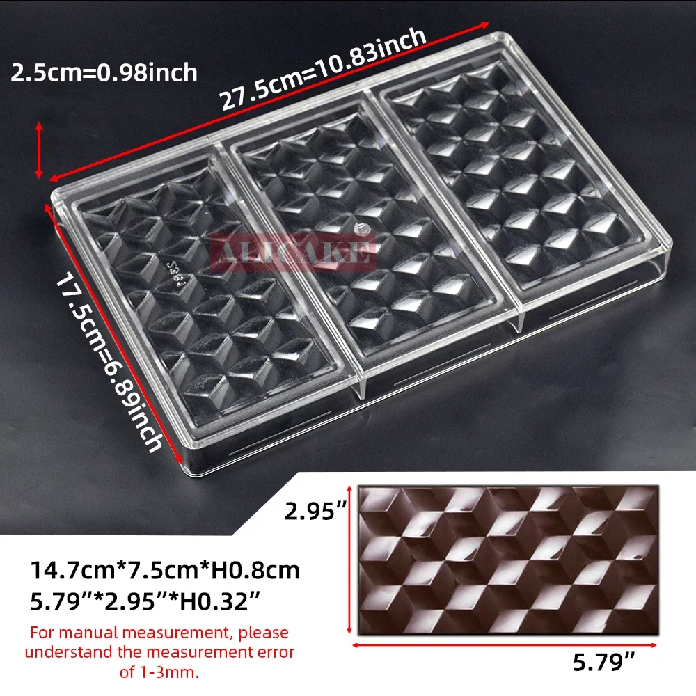 1Pcs Chocolate Mold Polycarbonate Heart Sphere Shape Candy Bar for Confectionery Baker Pans Tray Baking Pastry Tools