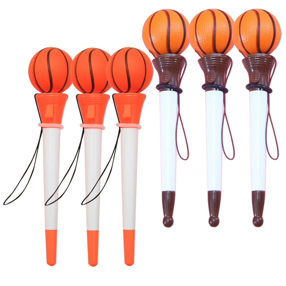 6 قطعة كرة السلة شكل أقلام حبر جاف أقلام مشرقة للفتيات الفتيان الحبر الأسود 0.5 مللي متر غرامة نقطة القلم سلسلة الهدايا السائبة