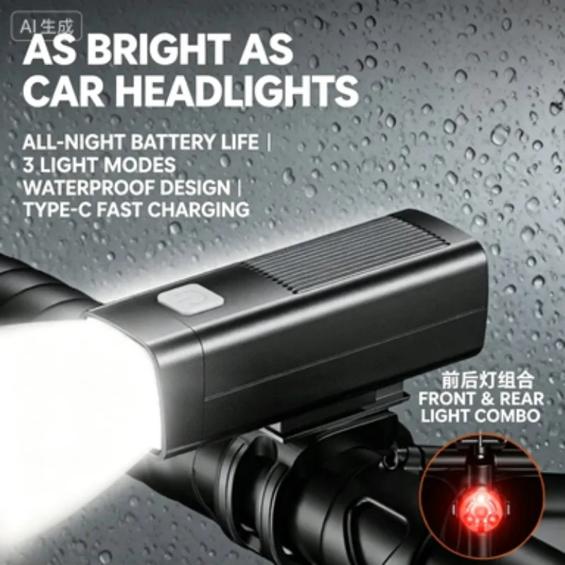 Bicycle lights night riding mountain roads night riding equipment headlights children portable waterproof.