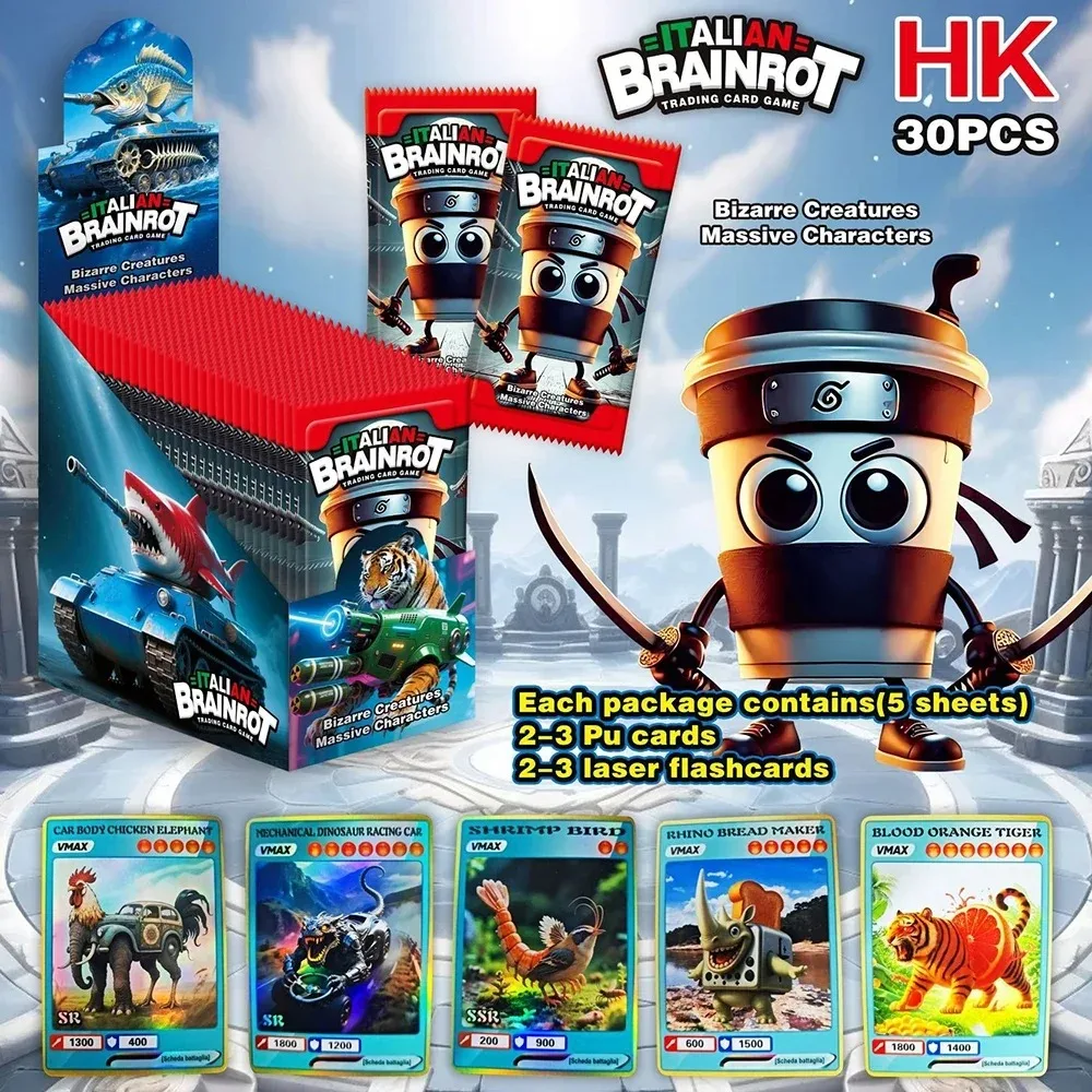 

Набор карт Tralalero Tralala, детские и мультяшные Tungtung Sahur Brainrot, коллекционные карточки с персонажами аниме, детские игрушки, подарки