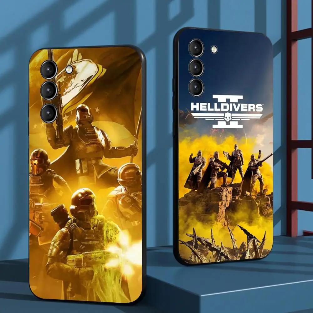 Legal H-Helldivers design de jogo quente capa de telefone para Samsung Galaxy S25 S24 S23 S22 S21 S20 Plus Ultra Note20 Limited Soft Black
