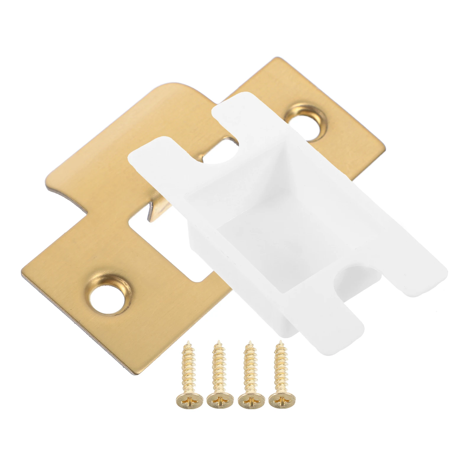 

1-5/8 Inch Lock Tongue Buckle Plate T-Shaped Door Strike Plates for Wood Doors Black Screws Hardware Accessories Door