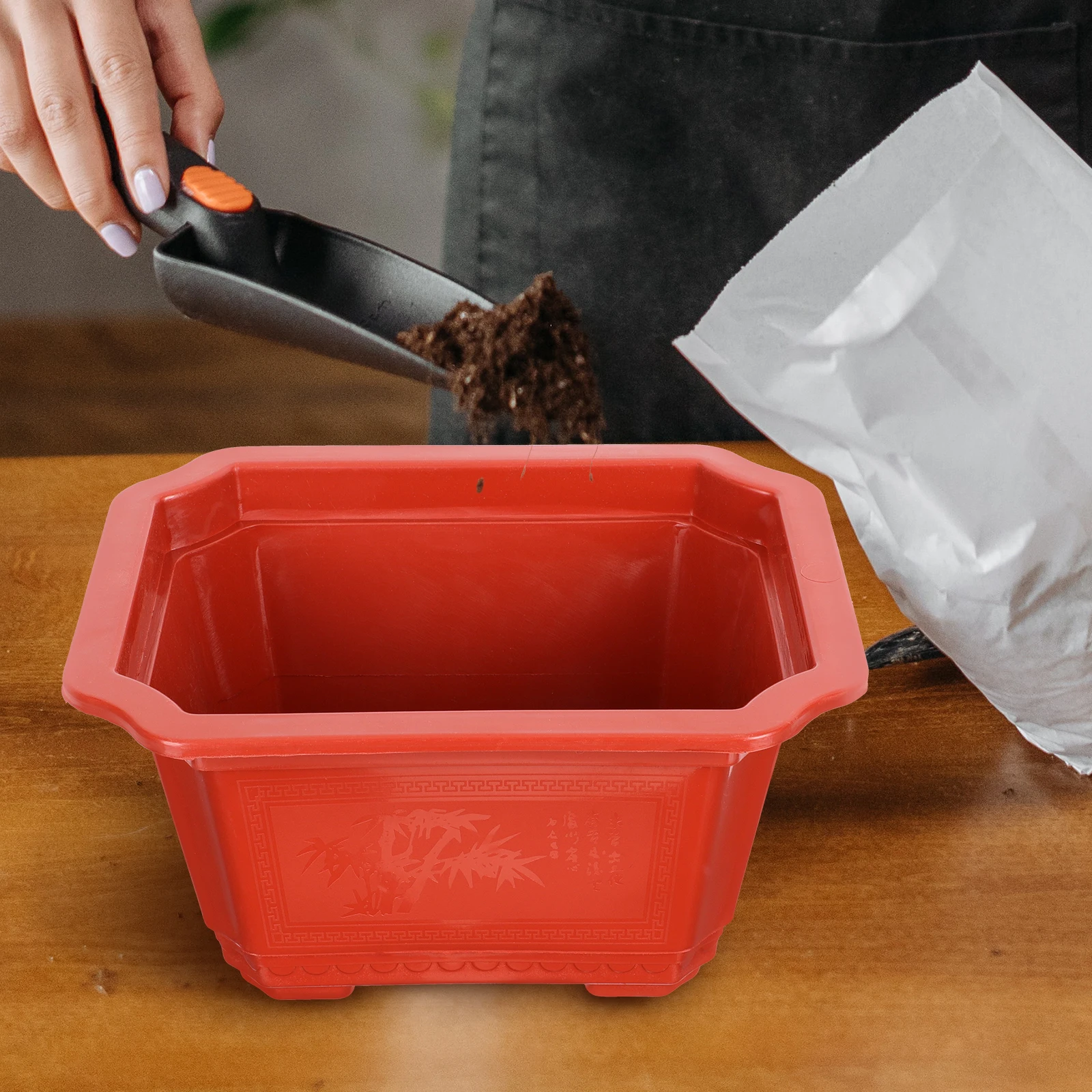 

5Pcs Thick Plastic Planters Flower Plant Pots Drainage Holes Bonsai Succulent Plant Holders Indoor Outdoor Gardening Flower