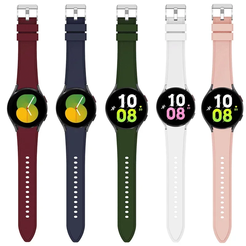 No Gap Silicone strap For Samsung Galaxy 7/6/5/4 40mm 44mm Pro 45mm Replacement Wristband Galaxy watch 6 4 Classic 47/43/46/42mm