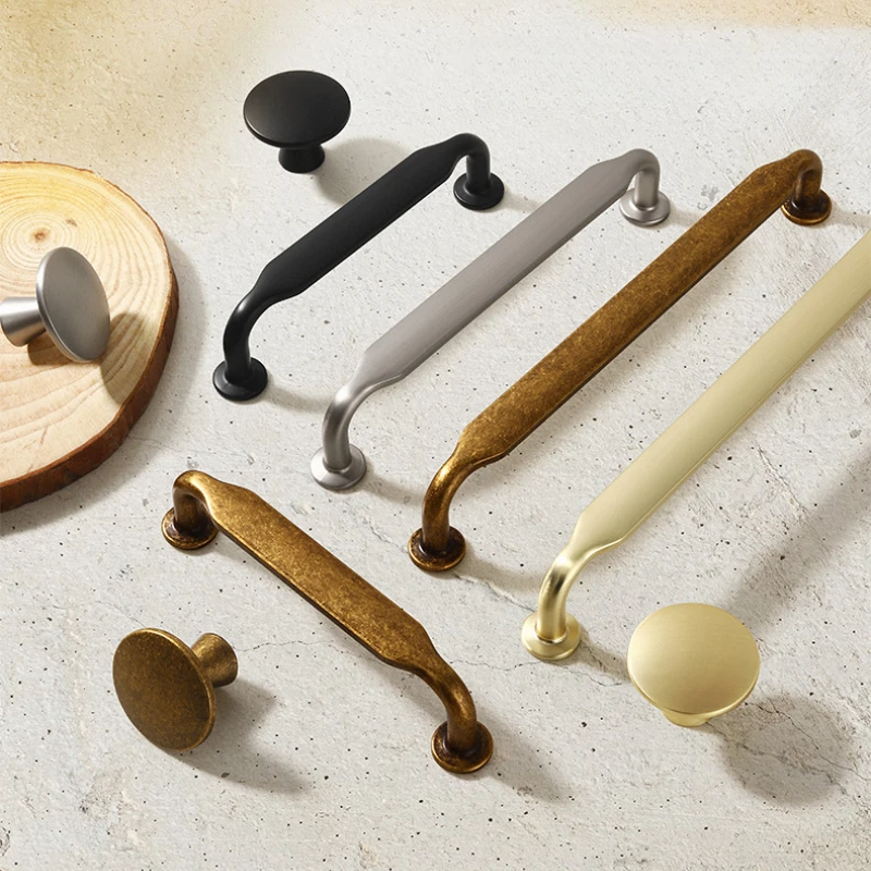 American Handles for Furniture Bronze Kitchen Cabinet Handles Zinc Alloy Knobs and Handles for Drawers Dresser Shoe Cabinets