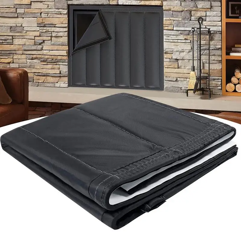 

High Quality Fireplace Blocker Blanket Prevents Heat Loss Overnight Chimney Draft Stopper Saves Energy Fireplace Cover Black