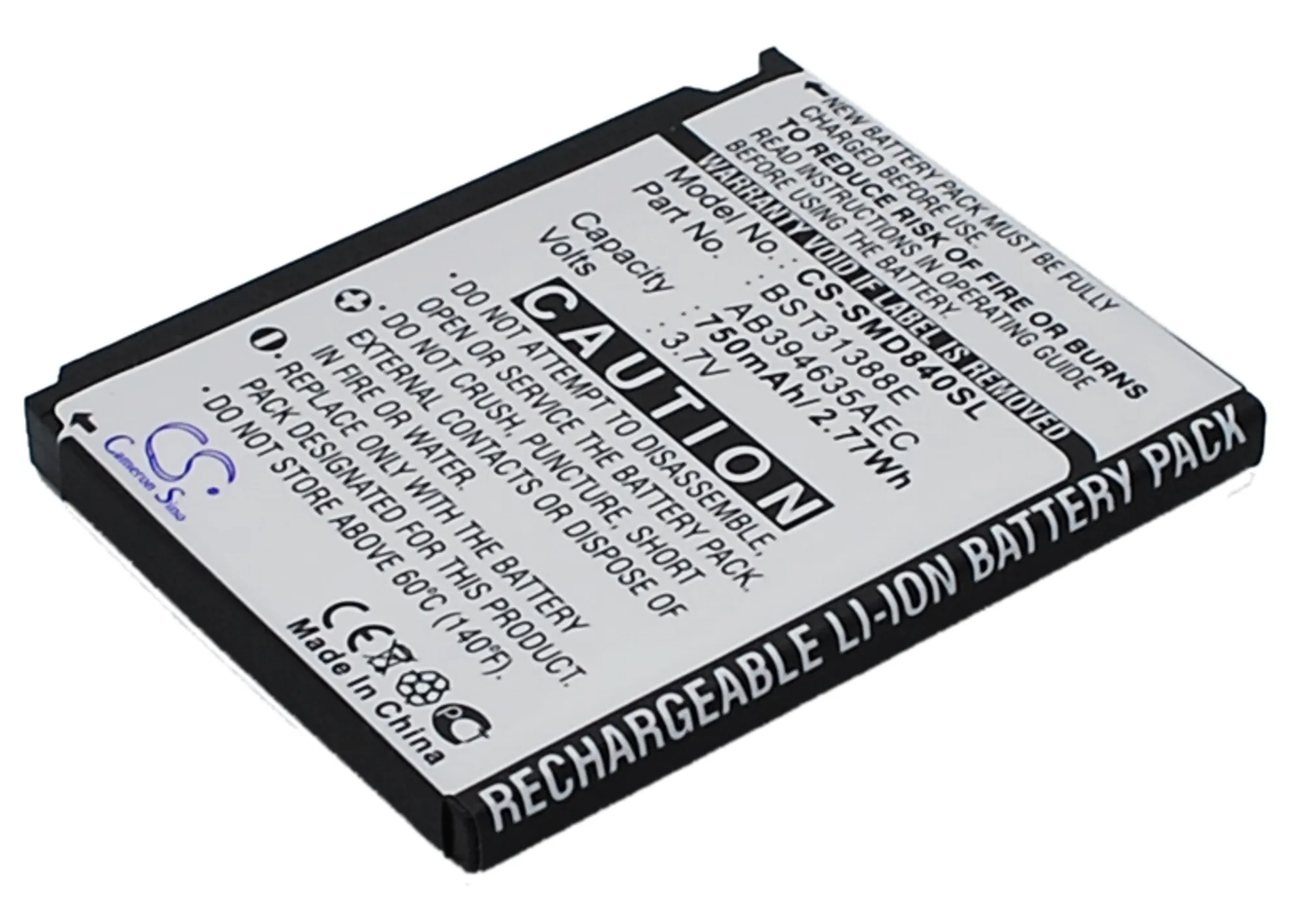 

CS Cameron Sino Kerui New 750mAhReplacement Battery for M359, SGH-D840, SGH-D848
