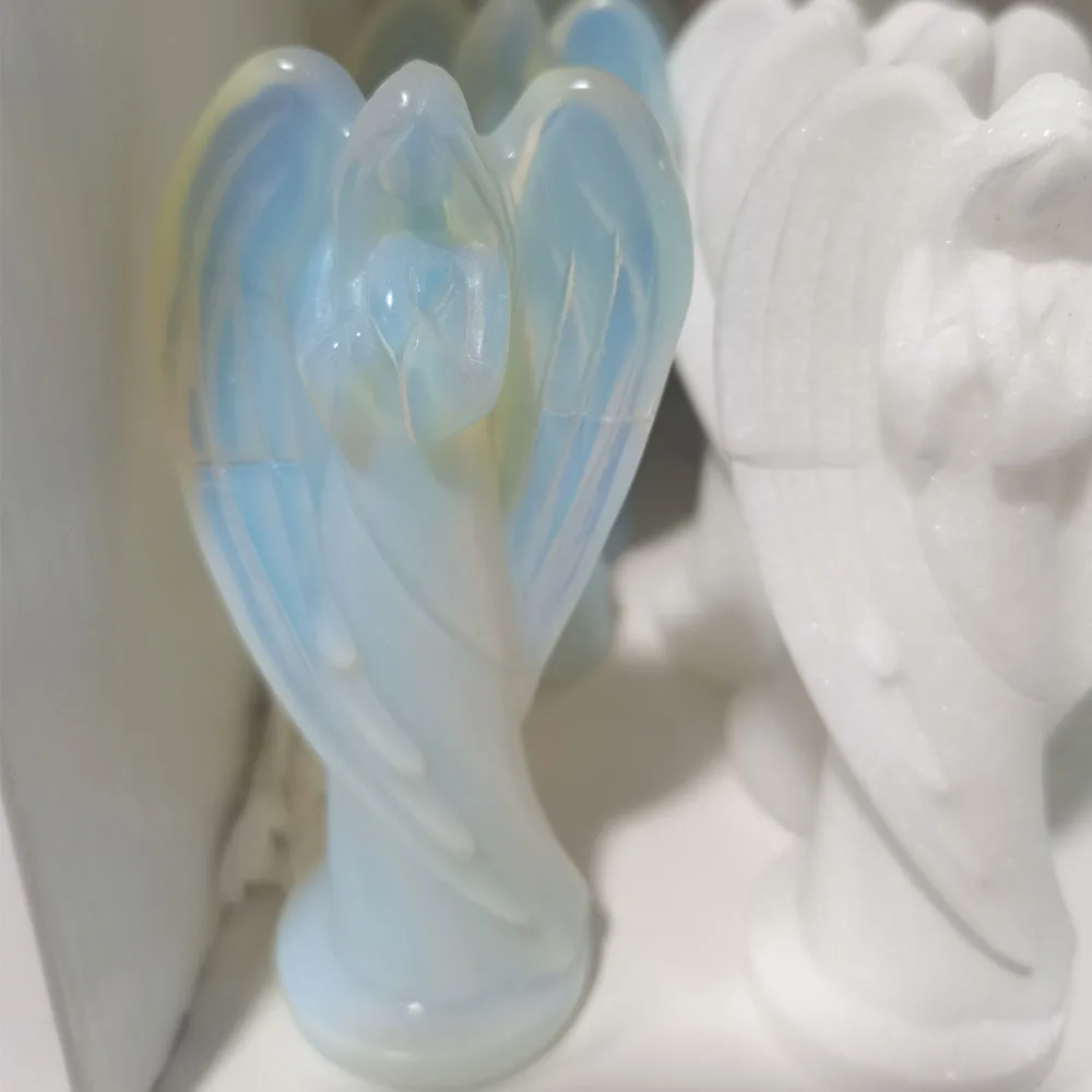 

Beauty Natural Stone Crystal Carved Angel Home Decoration Desk Ornament Gift Wholesale