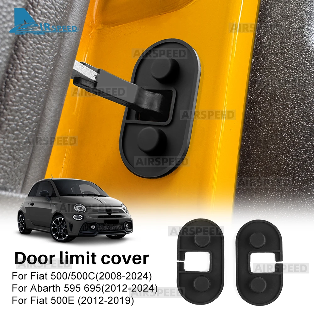 2PCS For Fiat 500/500C(2008-2024) Abarth 595 695(2012-2024) Fiat 500E(2012-2019) Door Lock Buckle Silicone Case Anti-Collision