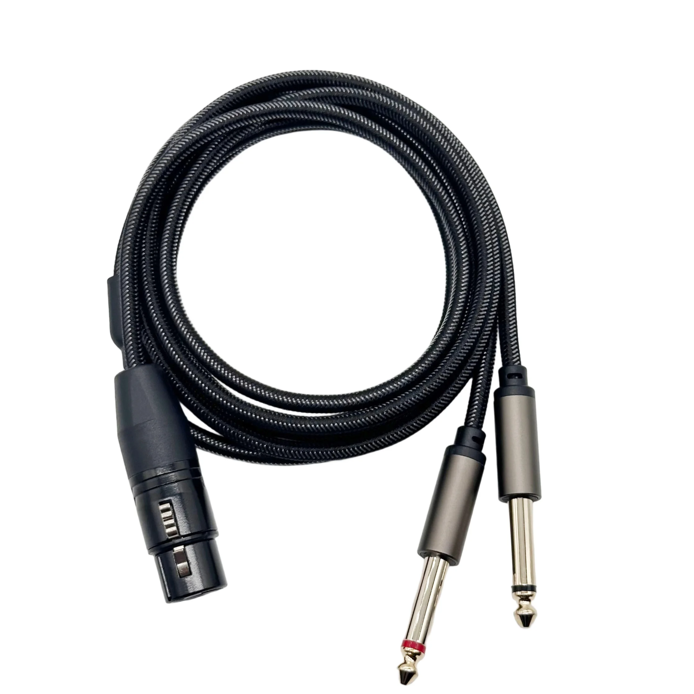 0.5m/1/2/3M XLR Female To Dual 1/4 Inch Y Splitter Cable Female XLR To Double 6.35mm Mono TS Plug Mic Cable for Microphone Mixer