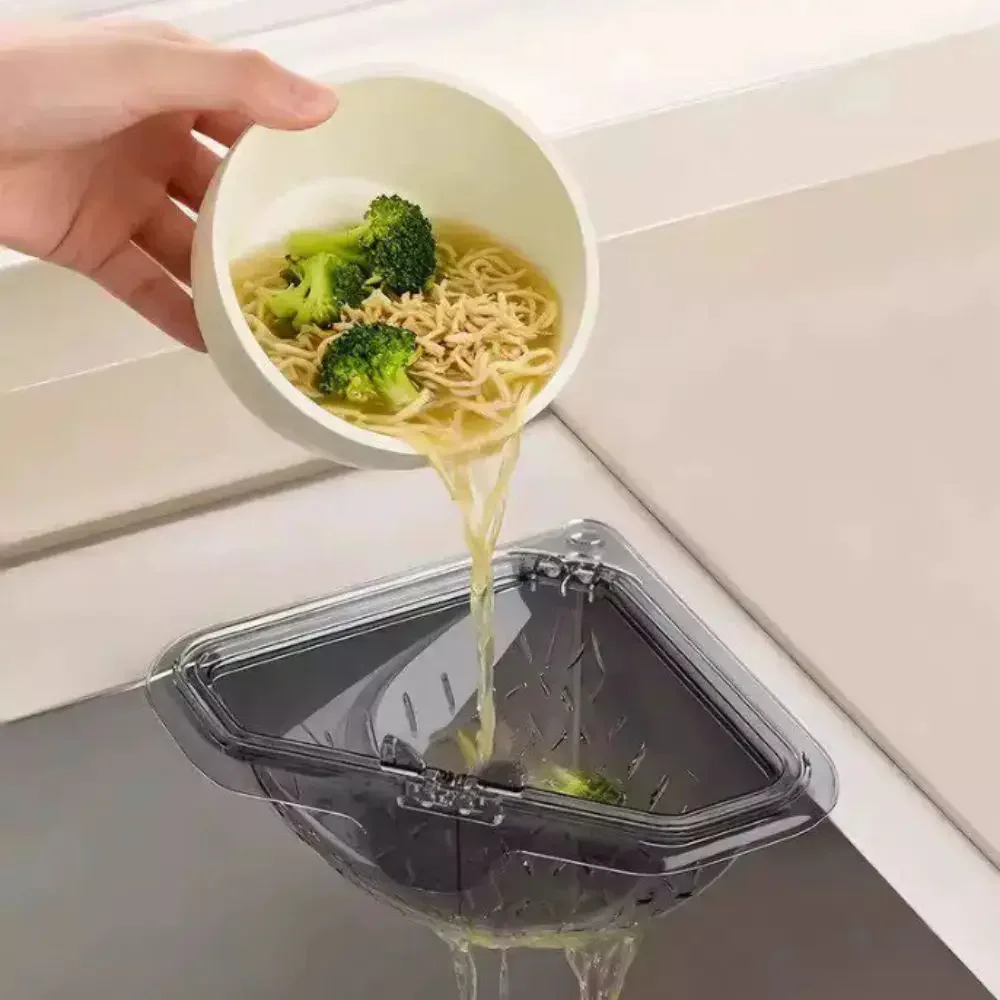 Magnetic Design Sink Drain Basket Anti-clogging Hanging Sink Food Catcher Draining Triangle Shape Magnetic Drainage Strainer