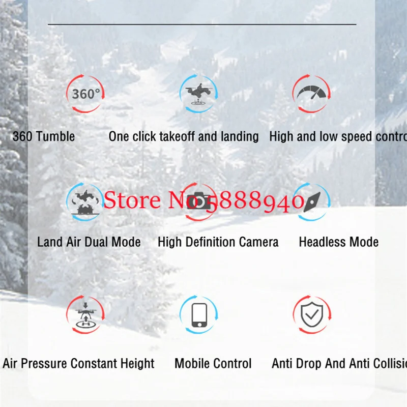 4K Camera Land Air Dual Mode WIFI FPV Remote Control Quadcopter 2.4G App Control 3D Roll Air Pressure Attitude Height RC Drone