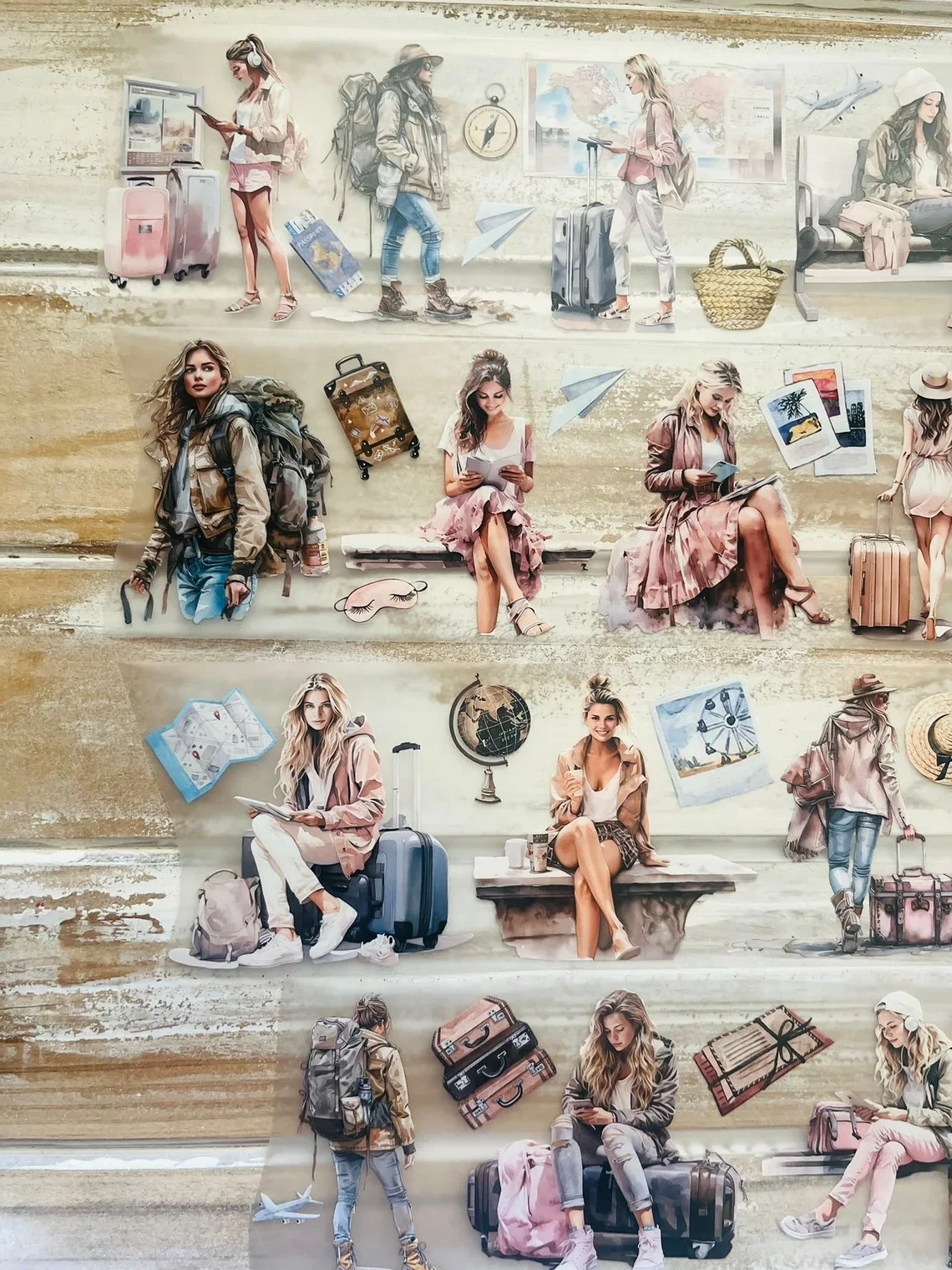 1Loop SCS Studio Vintage Solo Quest Girl Halloween Washi PET Tape for Card Making Decoration DIY Scrapbooking Plan Stickers