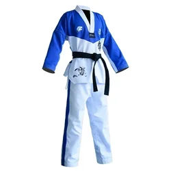 Adult Kid WTF Style Ribbed Taekwondo Polycotton Suit Dobok Martial Art Athletics Taekwondo Karate Clothing
