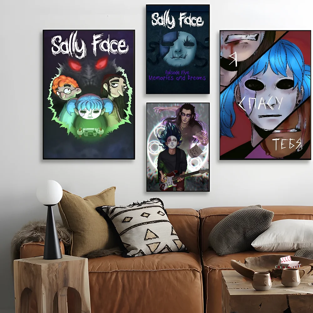 Game Sally Face  Self-adhesive Art Poster Whitepaper Prints Posters Artwork Home Decor