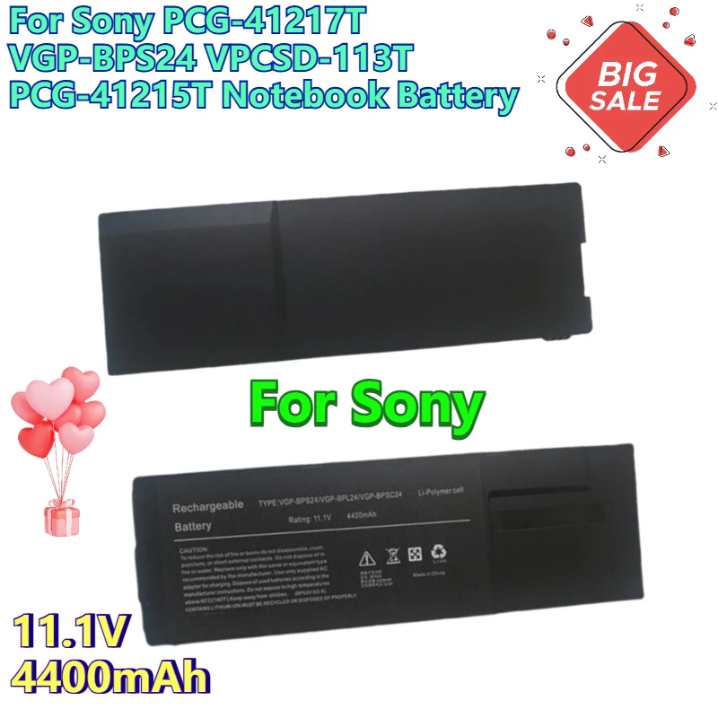 

11.1V 4400mAh for Sony PCG-41217T VGP-BPS24 VPCSD-113T PCG-41215T Notebook Battery