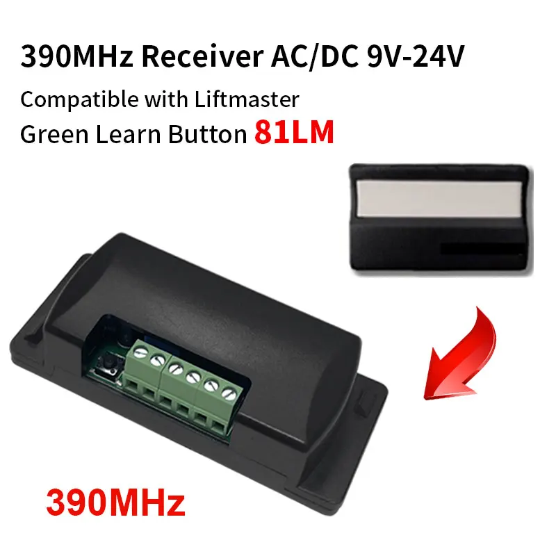 Imagem -06 - Garagem Porta Abridor Remoto 315mhz Receptor para Liftmaster 371lm 373lm 971lm 973lm 315mhz 390mhz