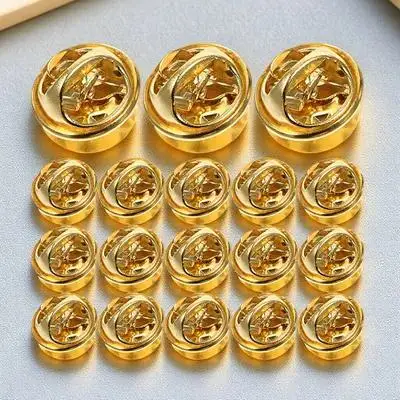 

50Sets Pin Back Locking Clutch Premium Copper Replacement for Enamel Pins Tie Tack Badge Pins DIY Craft Use Locking Pin Backs