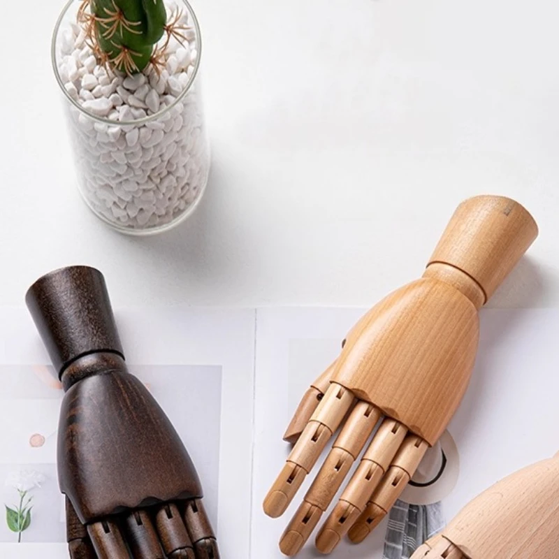 Scandinavian Adjustable Mannequin Hand Articulated Wooden Display Prop Art Studio Sketch Hand Model Minimalist Hand Sculpture